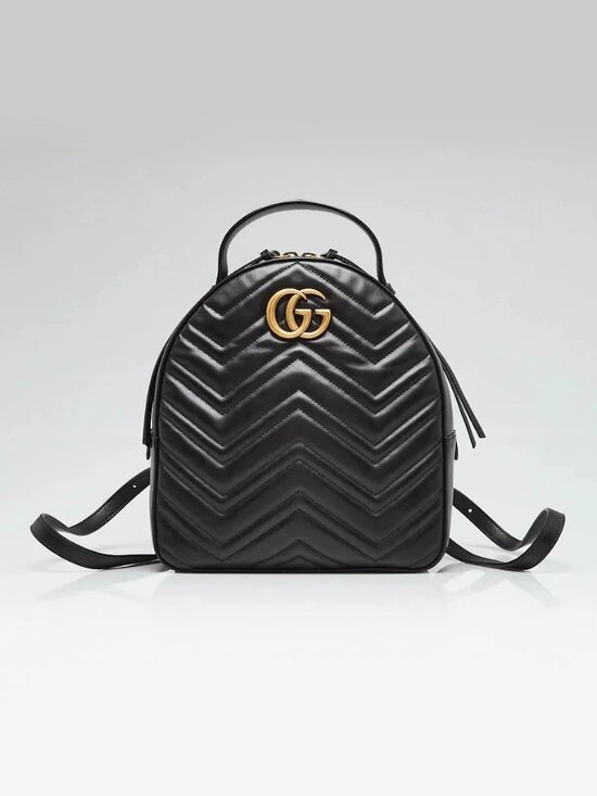 Gucci Black Quilted Leather Marmont Backpack Bag main image 7
